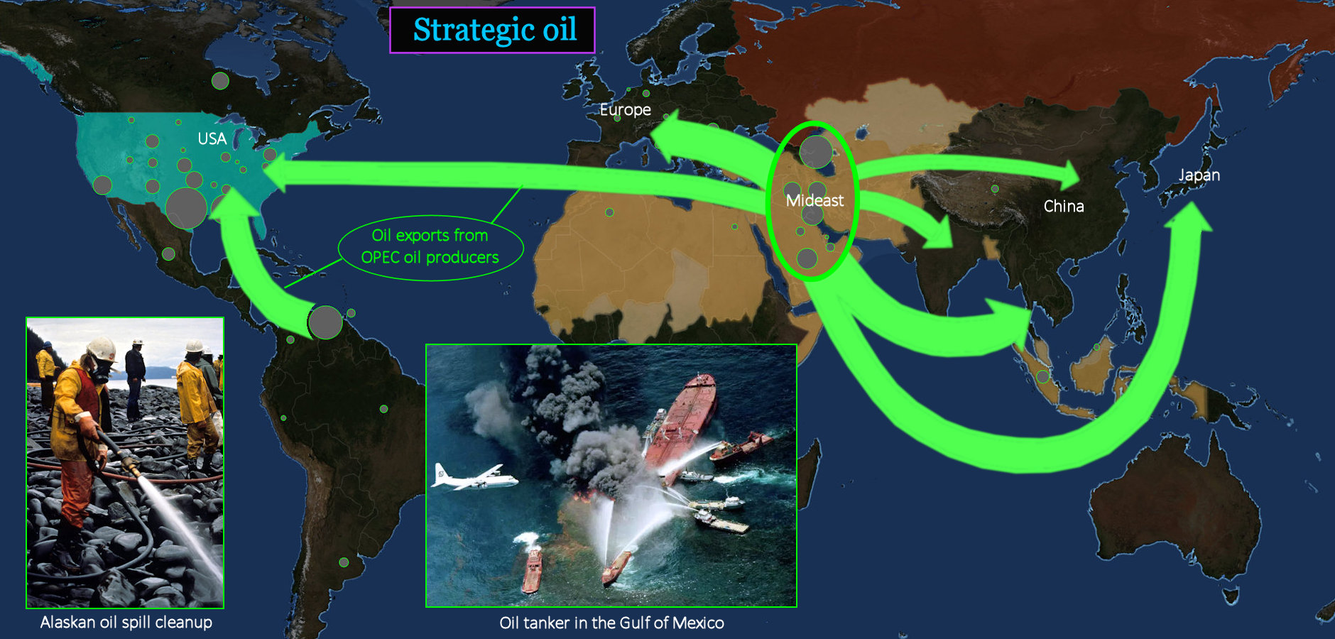 Strategic Oil, <i>Exxon Valdez</i>, 1990s map